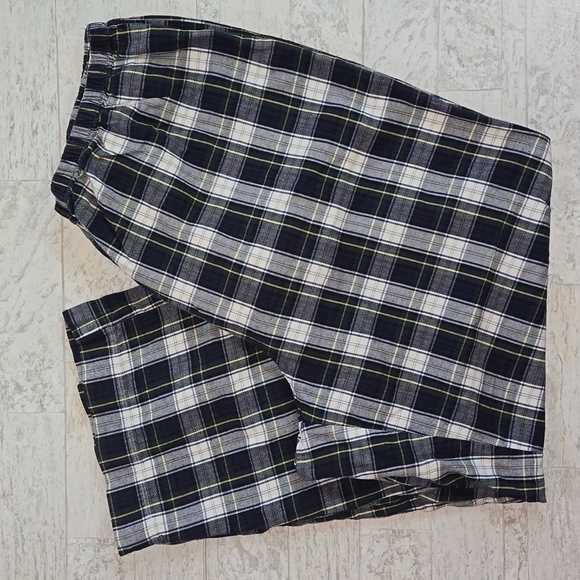 L.L. Bean Woman's Size 1X Flannel Pajama Bottom Pants Plaid Blue Green - Picture 1 of 5